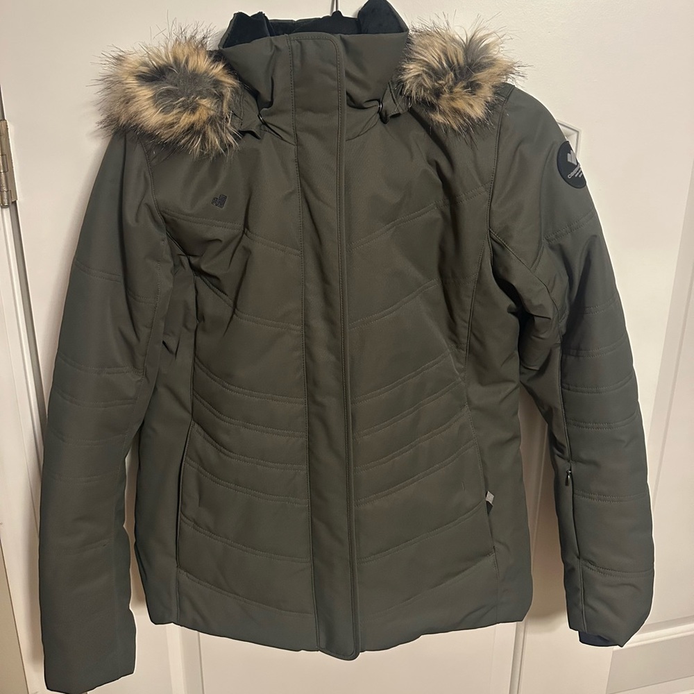 Obermeyer Tuscany Olive Fur-Trimmed Snow Jacket
